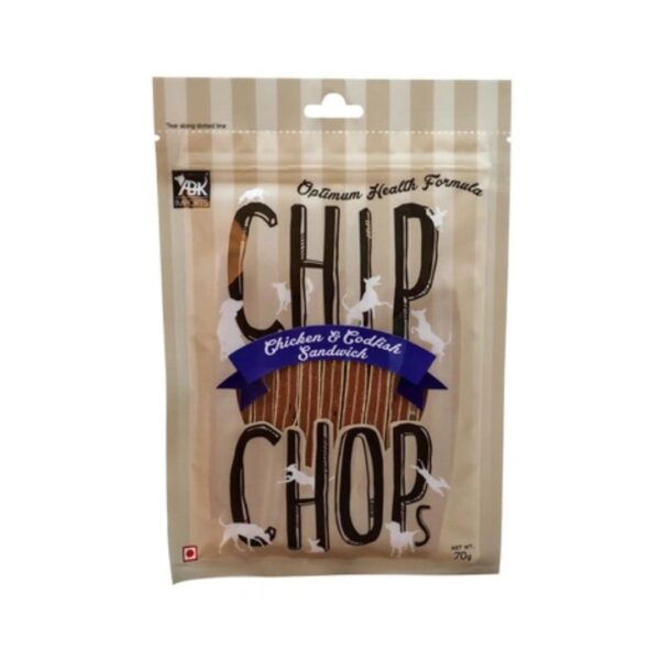 Chip Chops Dog Treats – Chicken & Codfish Sandwich